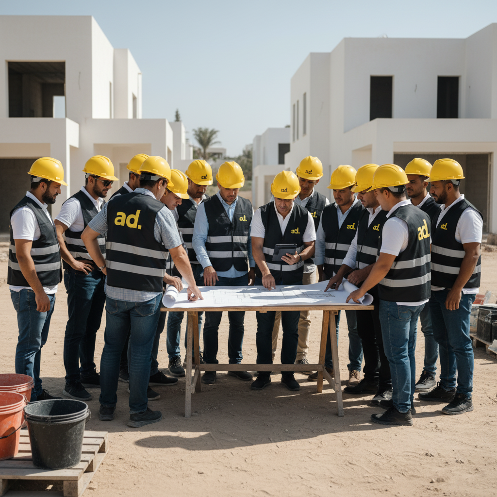 Des réunion de chantier avec tous le staff pour une livraison parfaite de projets clé en main
